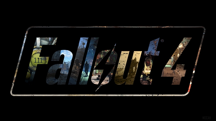 Fallout 4 logo with in-game scenes