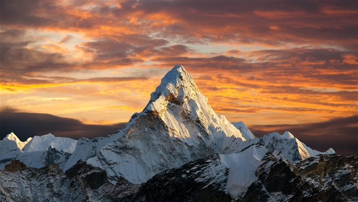Ama Dablam Mountain at Sunset 4K