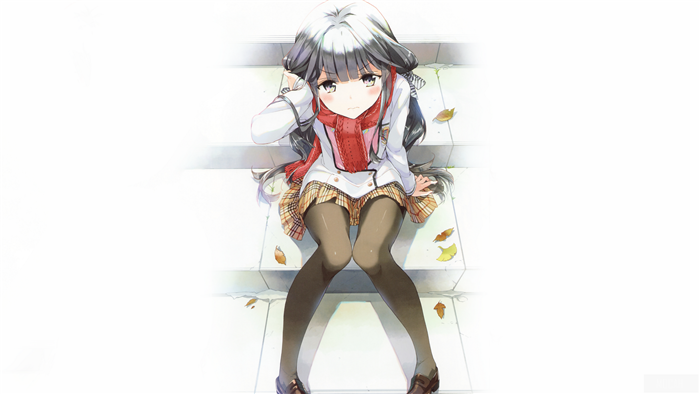 Aki Adagaki from Masamune-kun no Revenge sitting on stairs