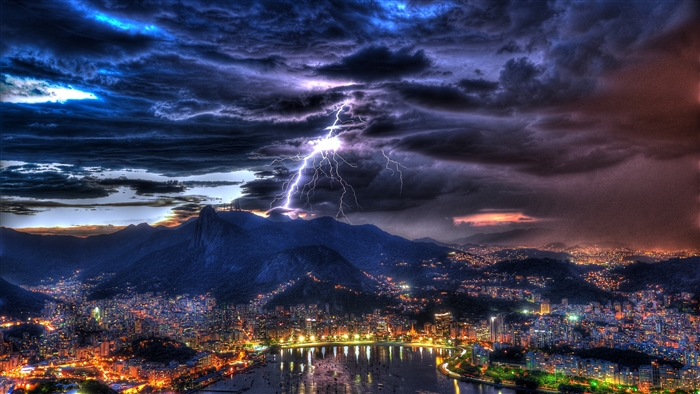 Rio de Janeiro Storm with Lightning in 4K