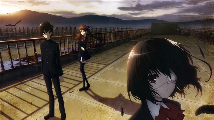 Mei Misaki, Izumi Akazawa, and Kouichi Sakakibara from Another 4K