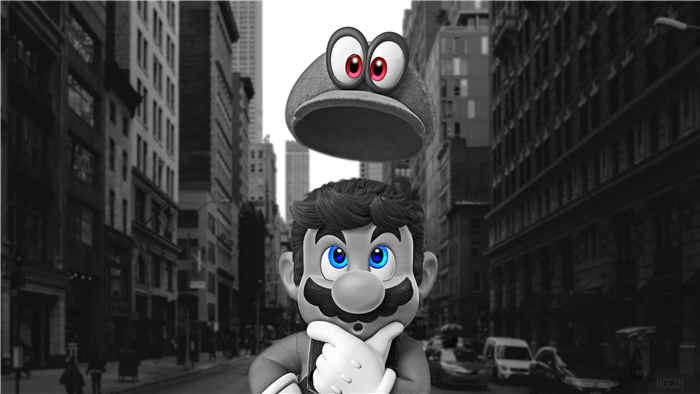 Super Mario Odyssey 4K Thinking Pose with Cappy