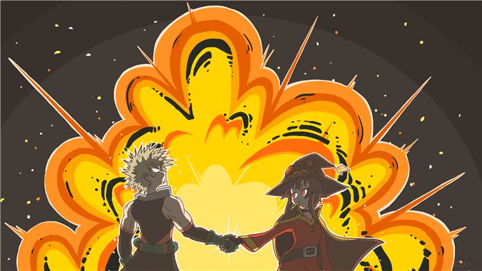 Katsuki Bakugou and Megumin from My Hero Academia and KonoSuba