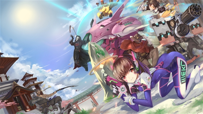 Overwatch characters D.Va, Genji, Hanzo, McCree, Reaper, Torbjörn, Tracer 4K