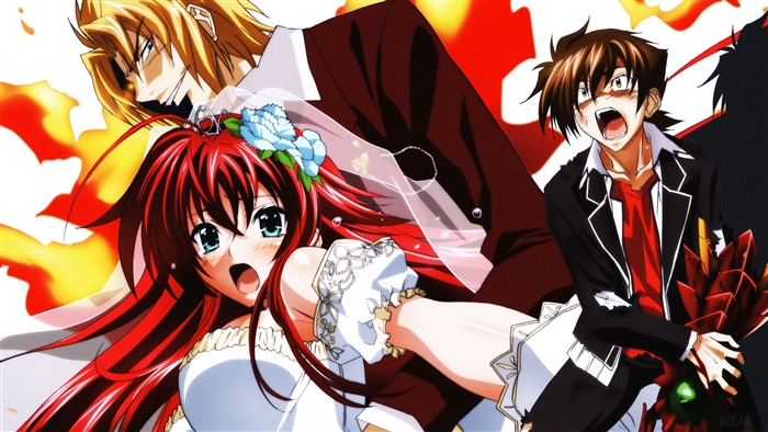 Rias Gremory, Issei Hyoudou, Riser Phenex from High School DxD 4K
