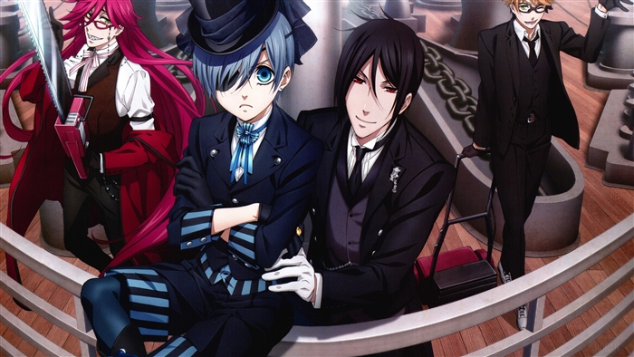 Black Butler characters on a ship