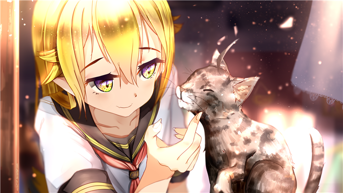 Shinobu Oshino with a Cat 4K