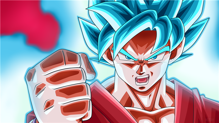 Goku from Dragon Ball Super in SSGSS form