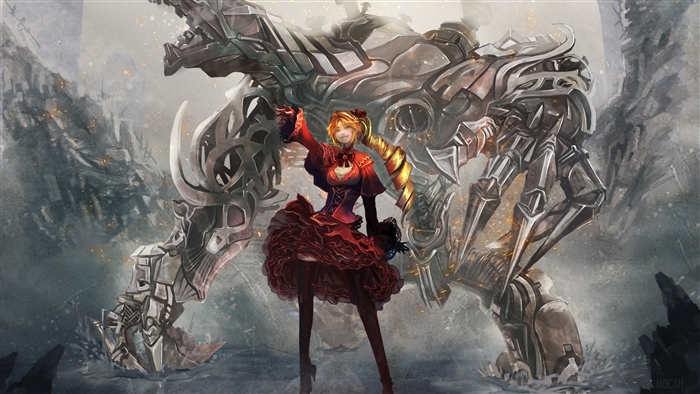 Girl with a giant robot