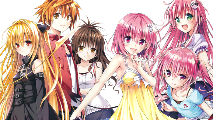 To LOVE-Ru Characters: Rito Yuuki, Golden Darkness, Lala, Mikan, Momo, Nana
