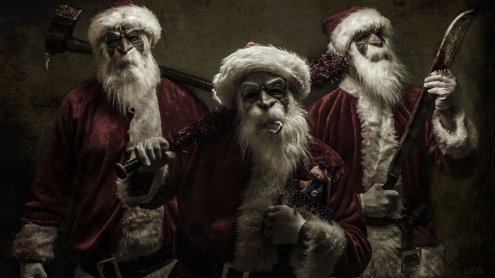 Creepy Dark Santa with Axe and Crowbar 4K