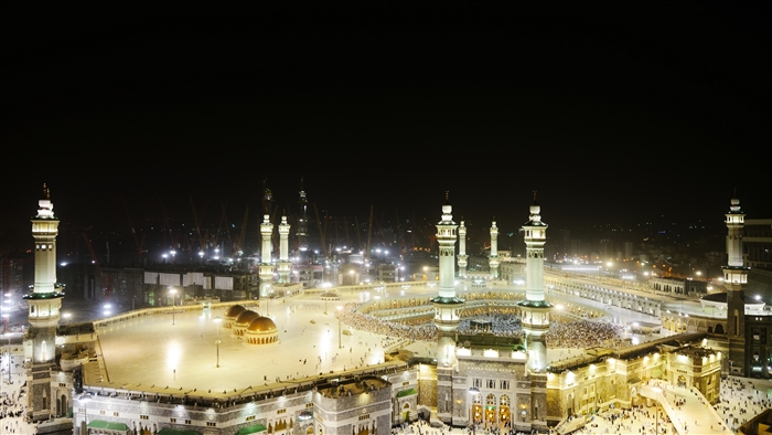 Masjid al-Haram at night, Mecca