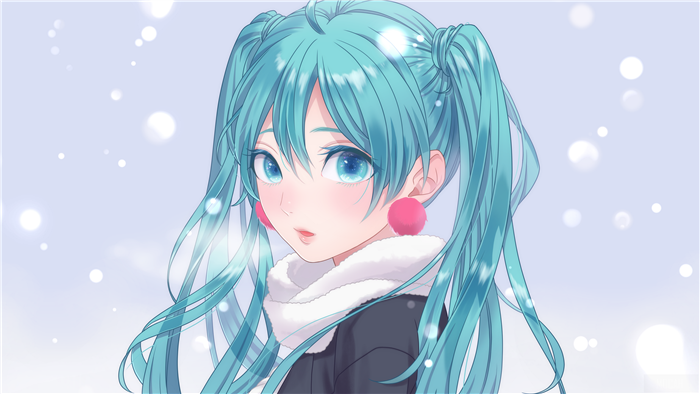 Hatsune Miku with Aqua Hair and Twintails 4K