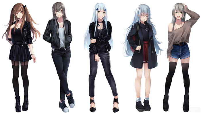 Girls Frontline characters in casual outfits