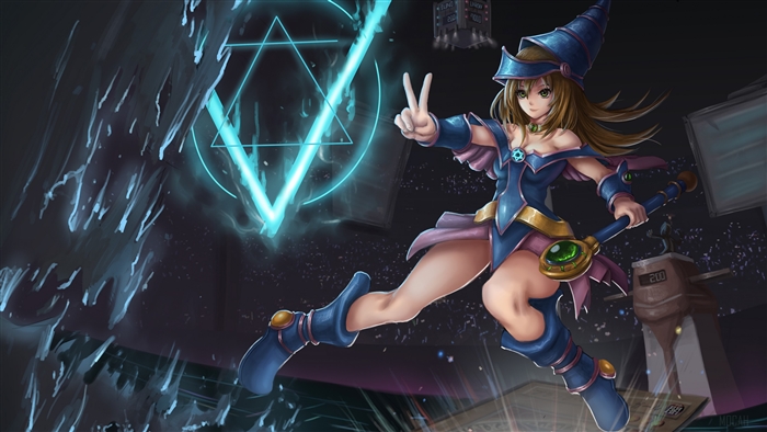 Dark Magician Girl Casting Spell 4K