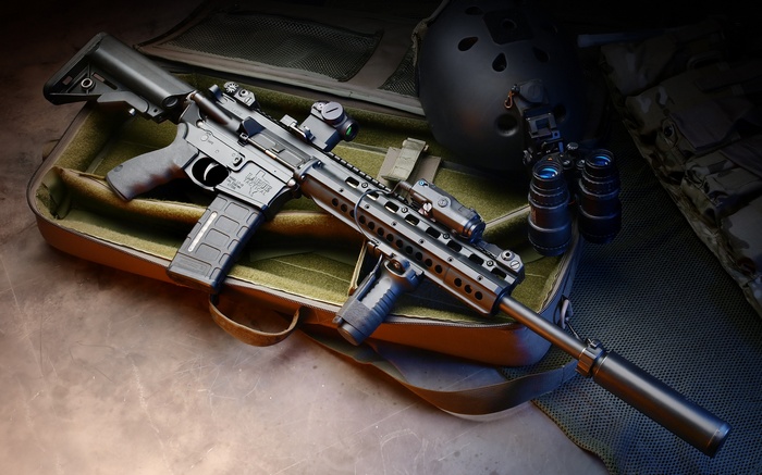 Military M4 Assault Rifle with Tactical Attachments