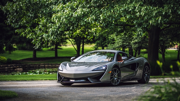 Silver McLaren 570S Sport Car 4K