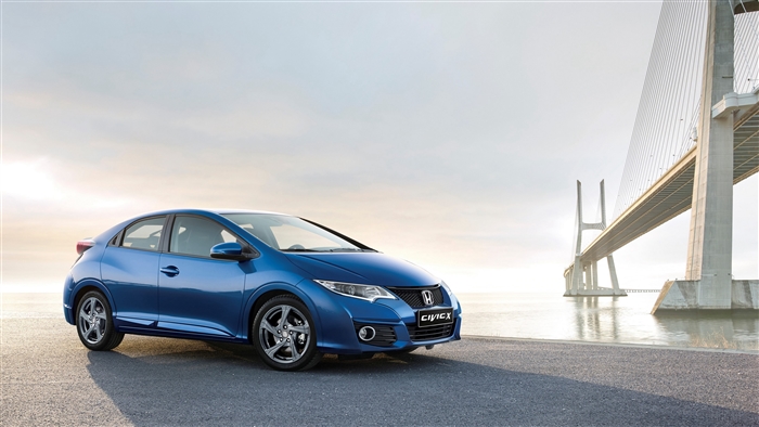 Blue Honda Civic 4K