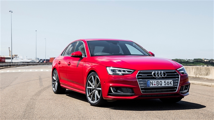 Red Audi A4 Quattro 4K