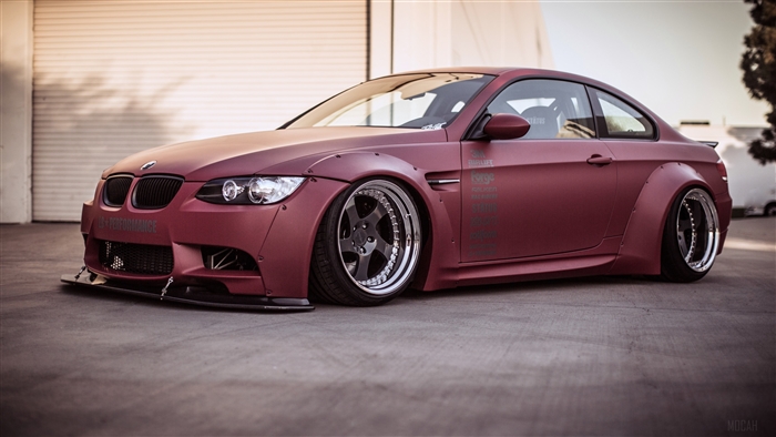 Matte Red Widebody BMW E92 M3 Coupe