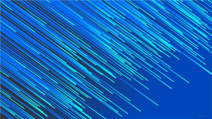 Blue and cyan diagonal lines on a dark blue background