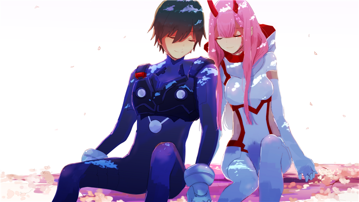 Hiro and Zero Two from Darling in the Franxx 4K