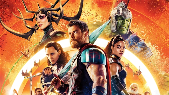 Thor: Ragnarok characters Hela, Loki, Thor, Valkyrie, Hulk, Odin