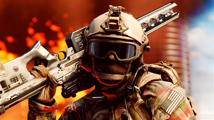 Battlefield 4 Soldier with Weapon 4K