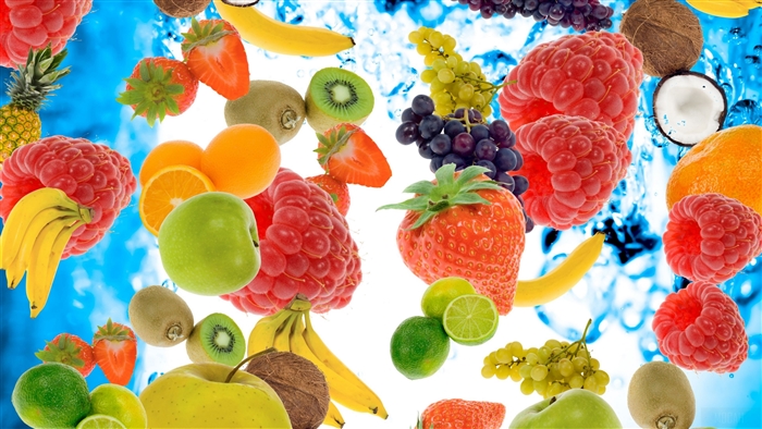 Assortment of Fresh Fruits in Water 4K