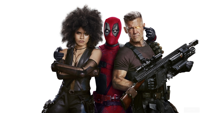 Deadpool, Domino, and Cable from Deadpool 2 4K