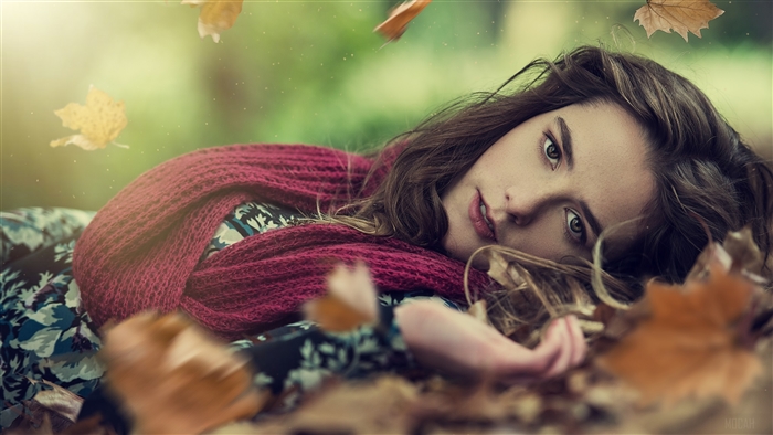 Girl in Fall Foliage