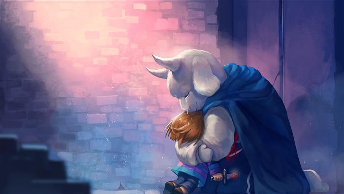 Frisk and Toriel from Undertale 4K