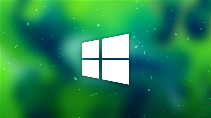 Windows 10 4K Logo on Green and Blue Background