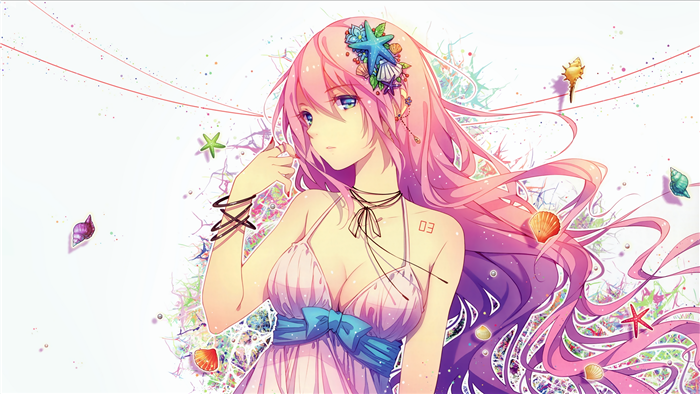 Luka Megurine from Vocaloid with Pink Hair and Blue Eyes 4K