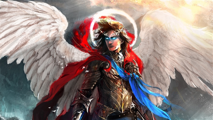 Angel warrior with wings and armor 4K