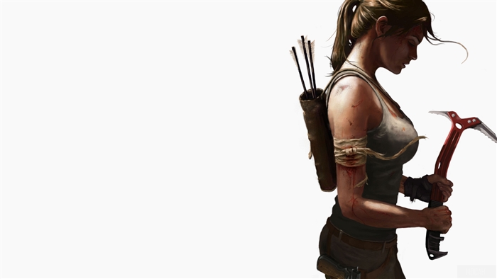 Lara Croft Holding Ice Pick Tomb Raider 4K