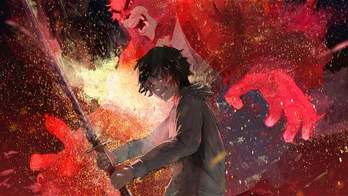 Ren and the Beast from The Boy and the Beast 4K