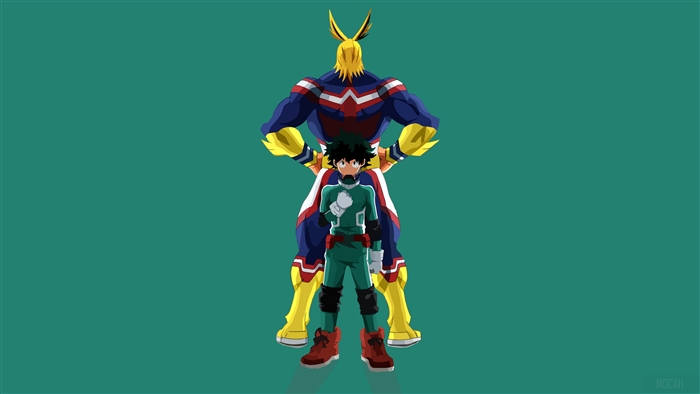Izuku Midoriya and All Might from My Hero Academia 4K