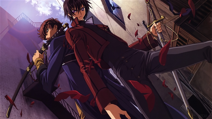 Lelouch Lamperouge and Suzaku Kururugi from Code Geass 4K