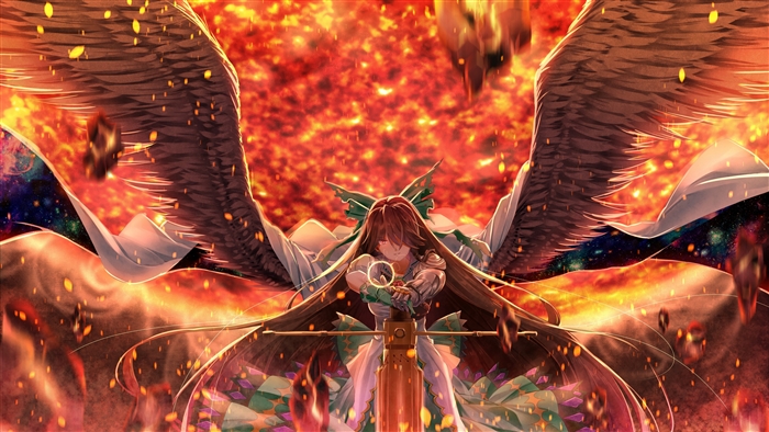 Utsuho Reiuji from Touhou Project 4K