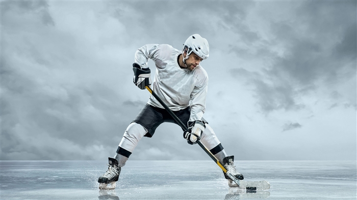 Hockey player in action on ice 4K