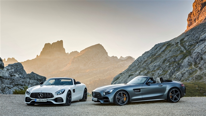 Two Mercedes-AMG GT Convertibles in Mountains