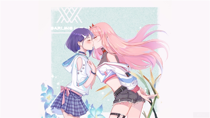 Ichigo and Zero Two from Darling in the Franxx 4K