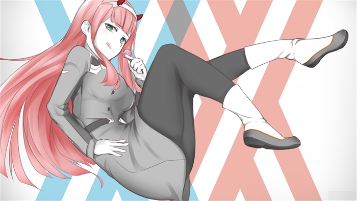 Zero Two from Darling in the FranXX with Lollipop