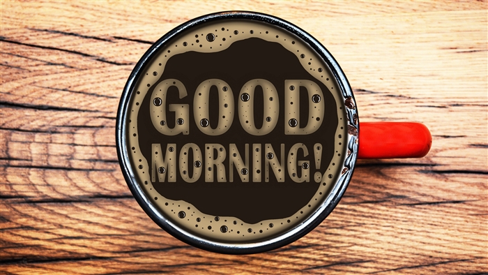 Coffee Cup with "Good Morning!" text