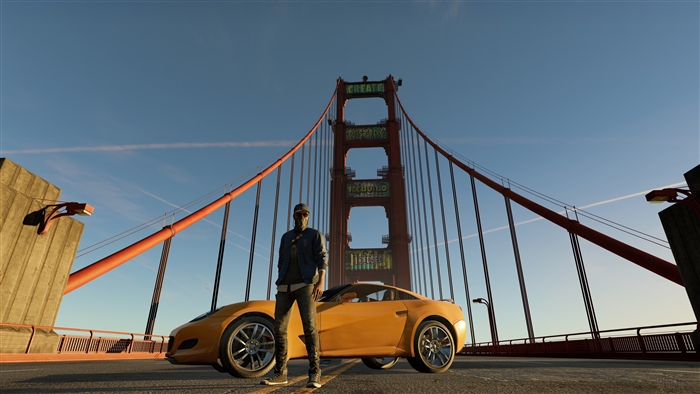 Marcus Holloway from Watch Dogs 2 on Golden Gate Bridge 4K