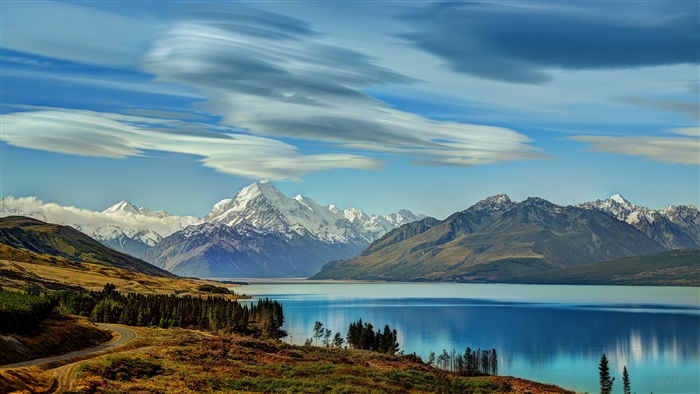Aoraki/Mount Cook and Lake Pukaki, Southern Alps, New Zealand 4K