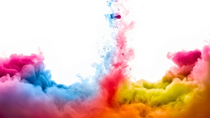 Colorful ink clouds in water