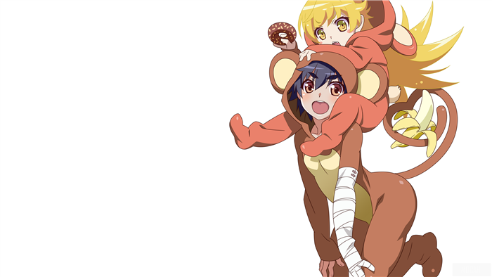 Shinobu Oshino and Suruga Kanbaru 4K