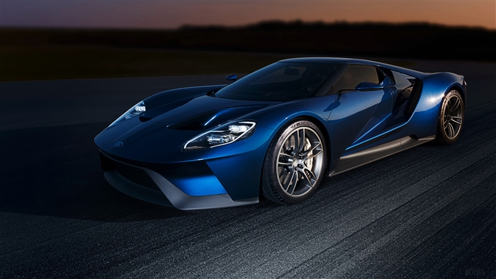 Blue Ford GT Supercar 4K
